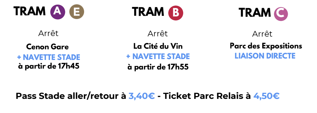 tram et navettes stade TBM